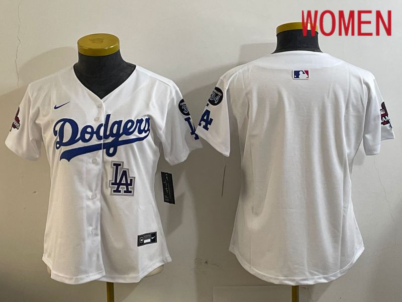 Women Los Angeles Dodgers Blank White Game 2024 Nike MLB Jersey style 12092